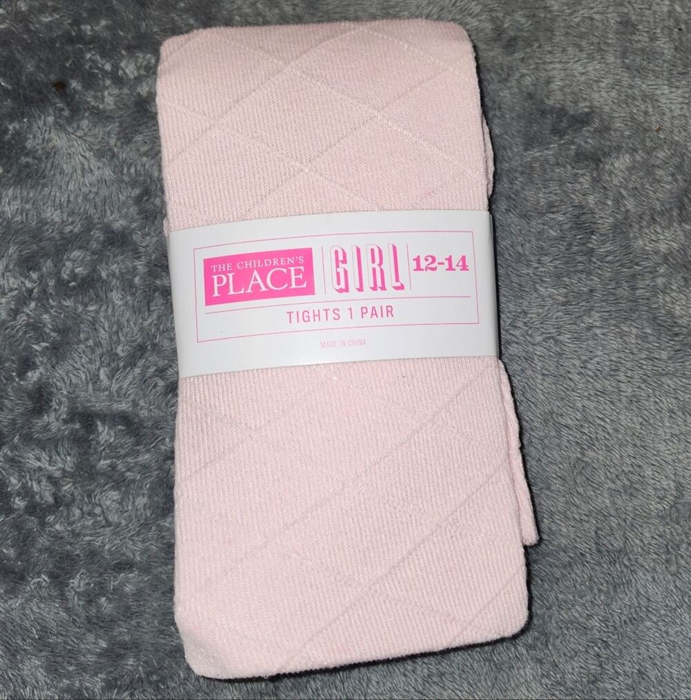 Girls Tights Sz 12 - 14 NWT | Textured PINK | Children's Place | Discontinued